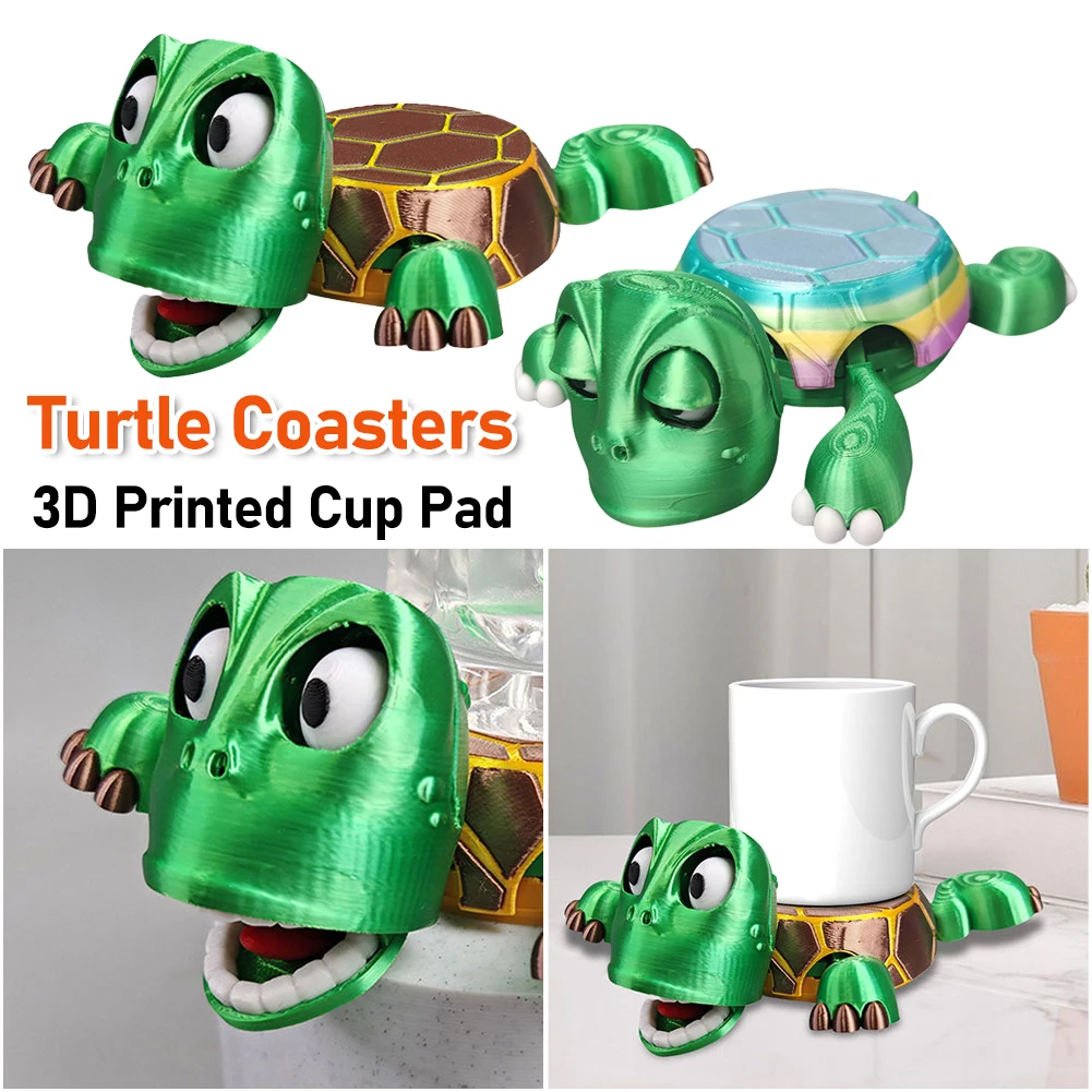 2025 montanha-russa de tartaruga quente 3d impresso caneca de café bebidas titular utensílios de mesa para casa decorativa engraçado pulando tartaruga pop up copo