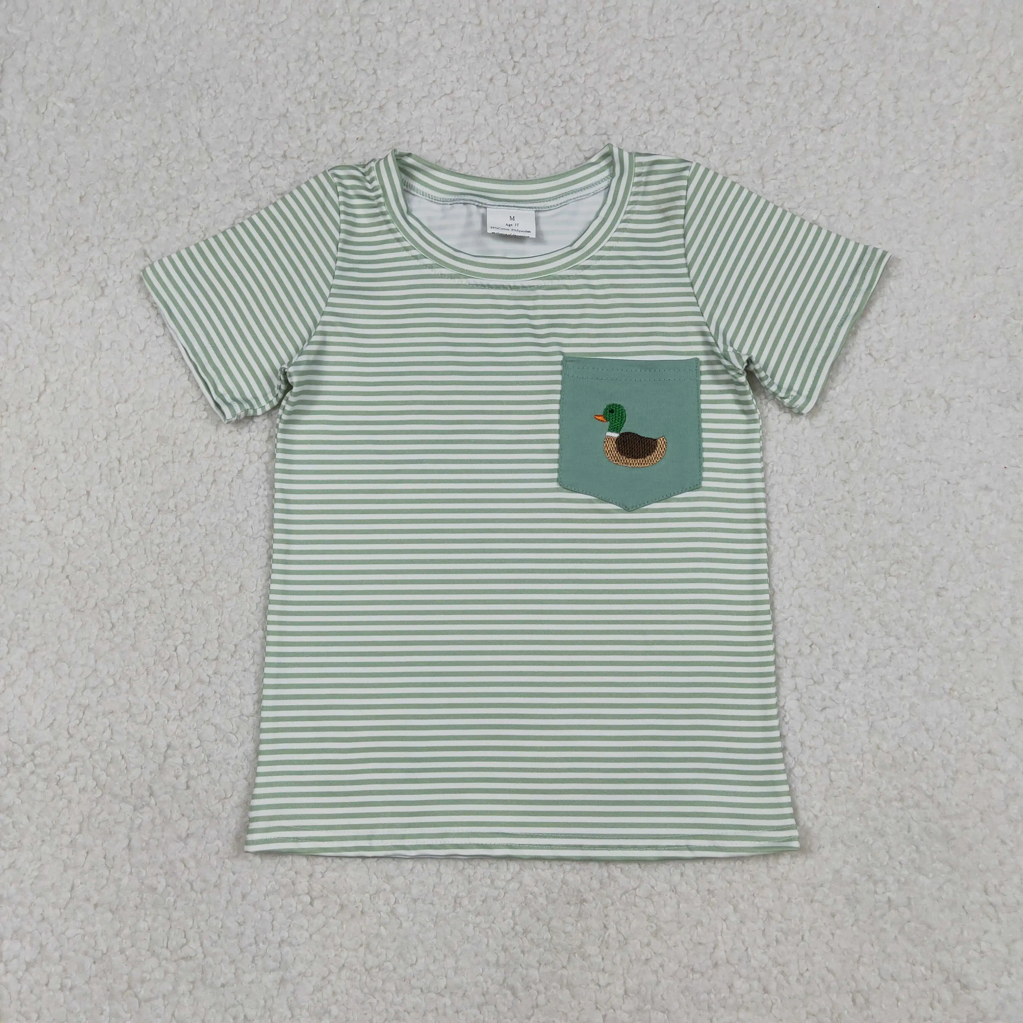 

z1222-07 BT1557 Wholesale Summer kids clothes boys embroidery duck short sleeve top Boutique Children clothing