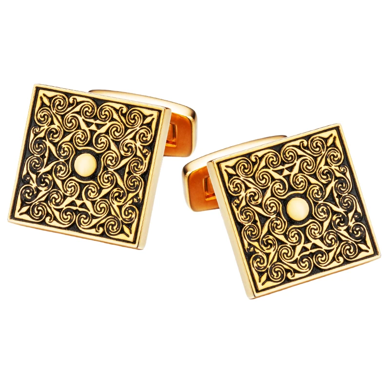 KFLK jewelry French shirt cufflinks for mens Brand Retro Cuff links Luxury Wedding Gold-color Button High Quality guests