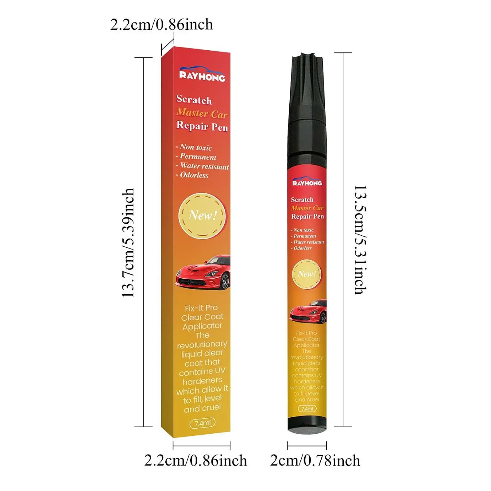 Touch up Paint for Car Water Resistant 7.4ml Erase Scratches Easy to Use Scratch