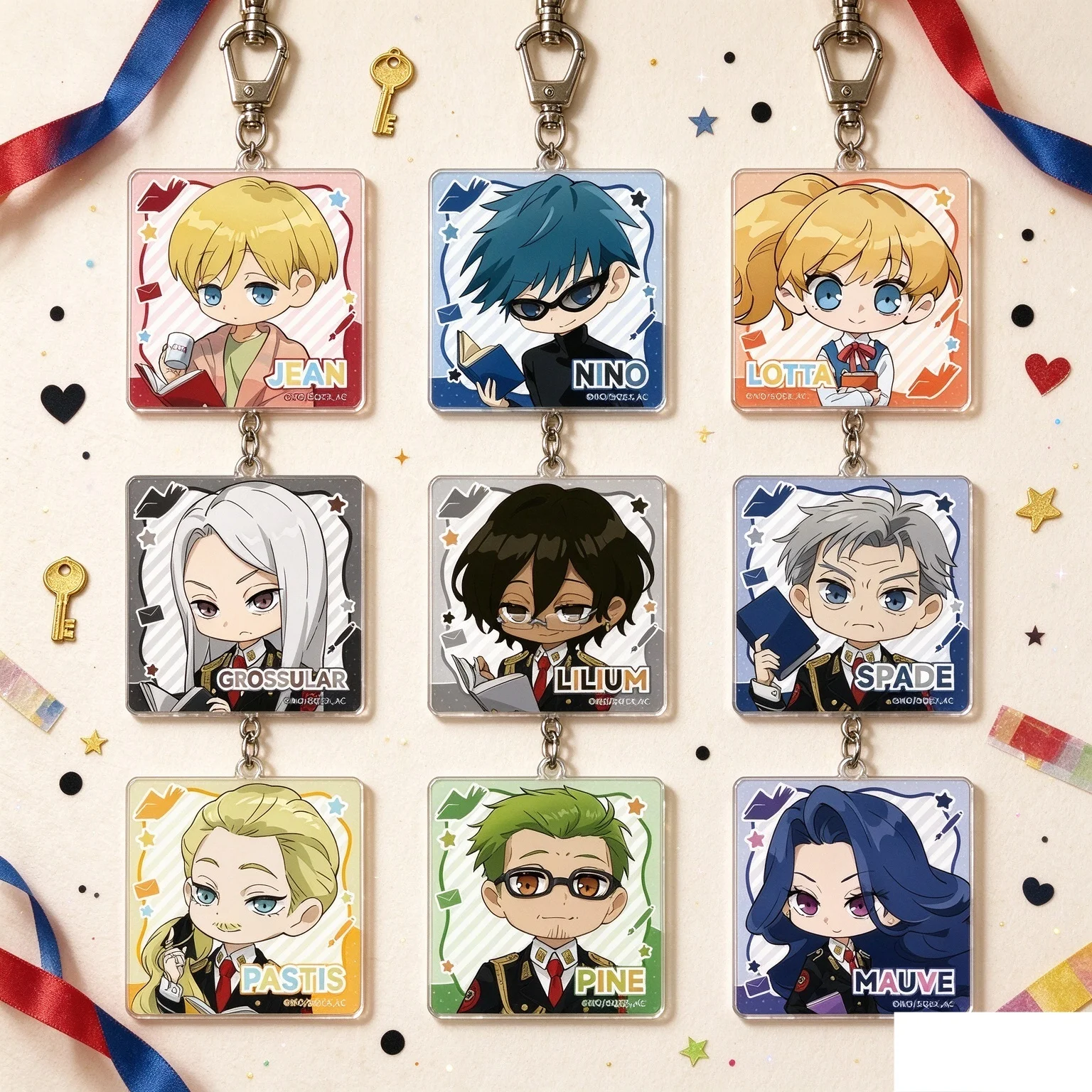 6cm Anime Bag Acrylic KeyRing Anime ACCA: 13-Territory Inspection Dept For Fans Exquisite Product  Cell Phone Pendant Keychain