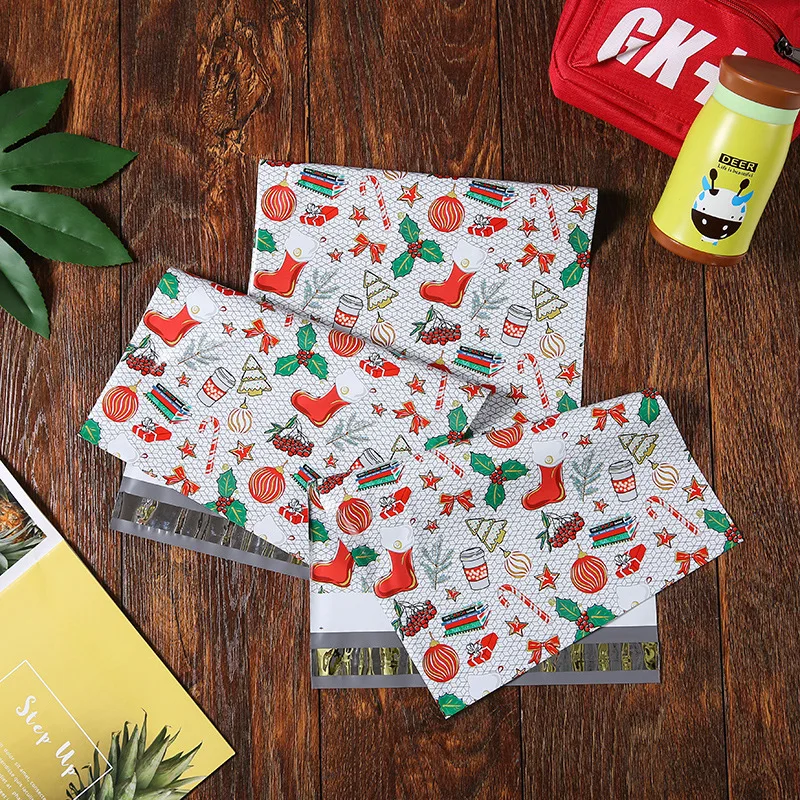 Christmas Printed Thickened Courier Bag Gift Boot Packaging Packing Plastic Shipping Parcel Storage Bags