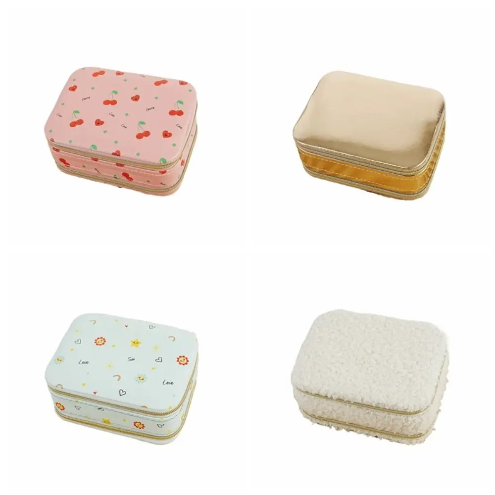 زهرة الكرز مجوهرات التعبئة حقيبة خواتم قلادة سعة كبيرة صندوق عرض المجوهرات بو الجلود المنظم