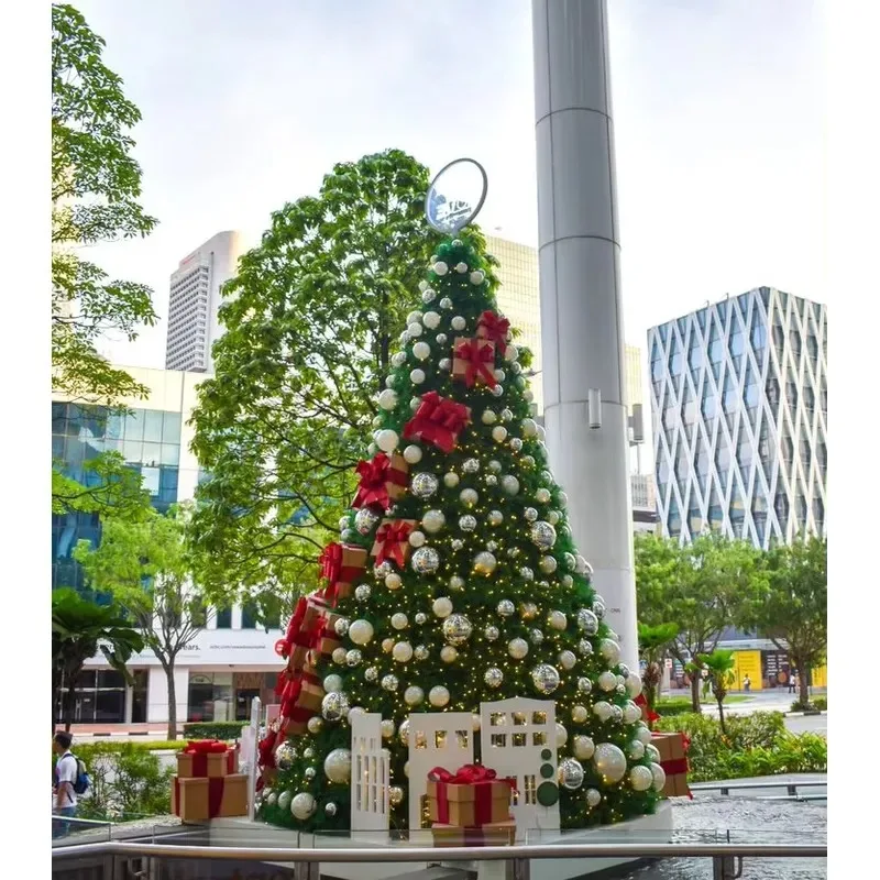 2025 Fresh Color Large Decorative Christmas Tree Pre-lit for Shopping Mall Outdoor Decoration
