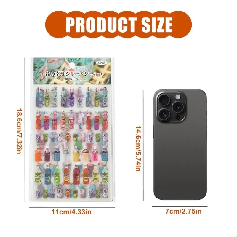 T5EA 6 листов наклейка жизни для журналирования, художественных поделок, альбома, журналов и журналов