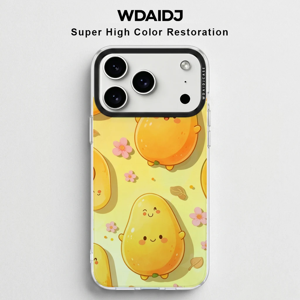 

Kawaii Lemon Character Print Phone Case For iPhone 13 14 15 16 17 Anti Scratch Flexible Case In Playful Citrus Style