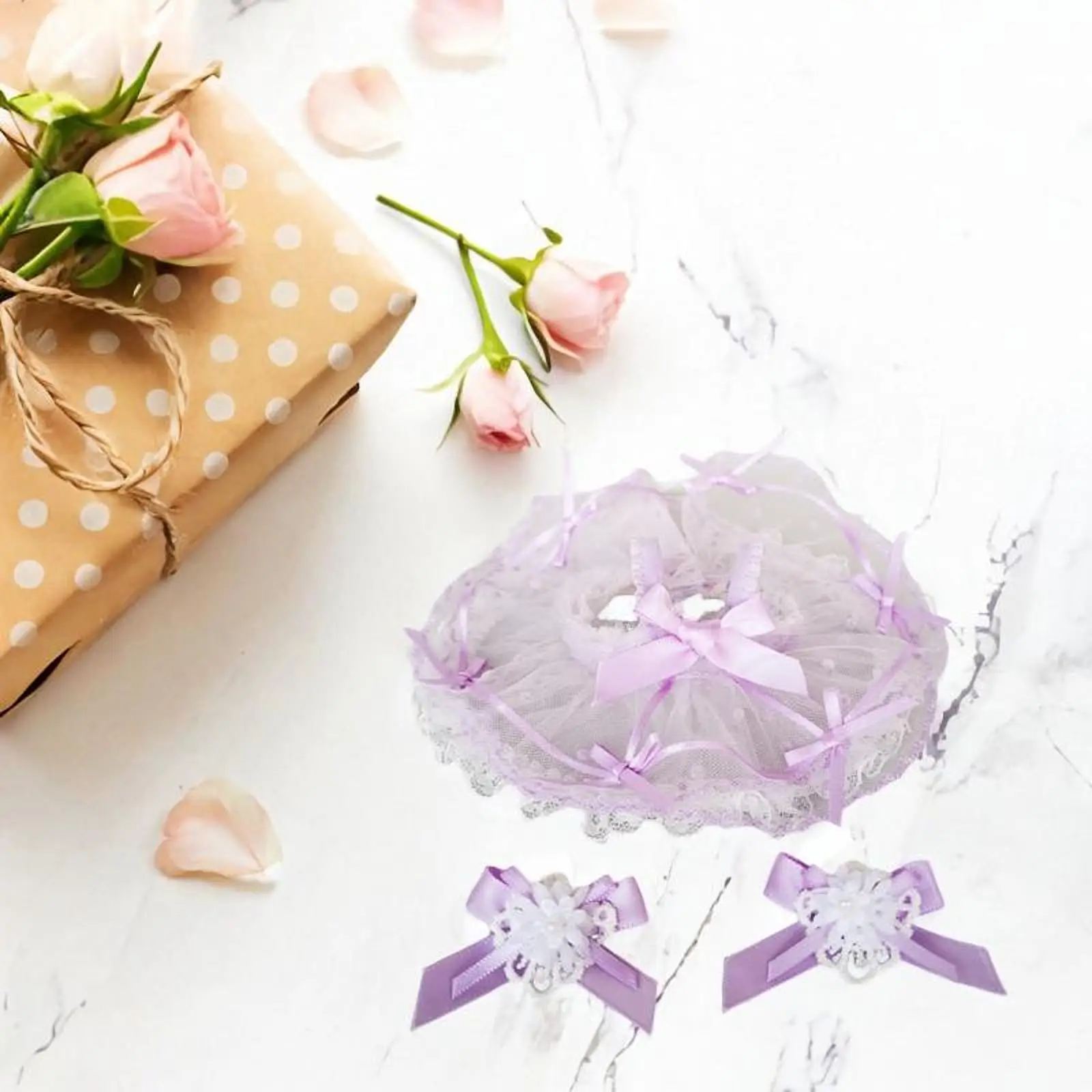 Pluche poppen kanten jurk met haarspeld voor 15-17 cm/5.91-6.69 inch pop pop accessoires