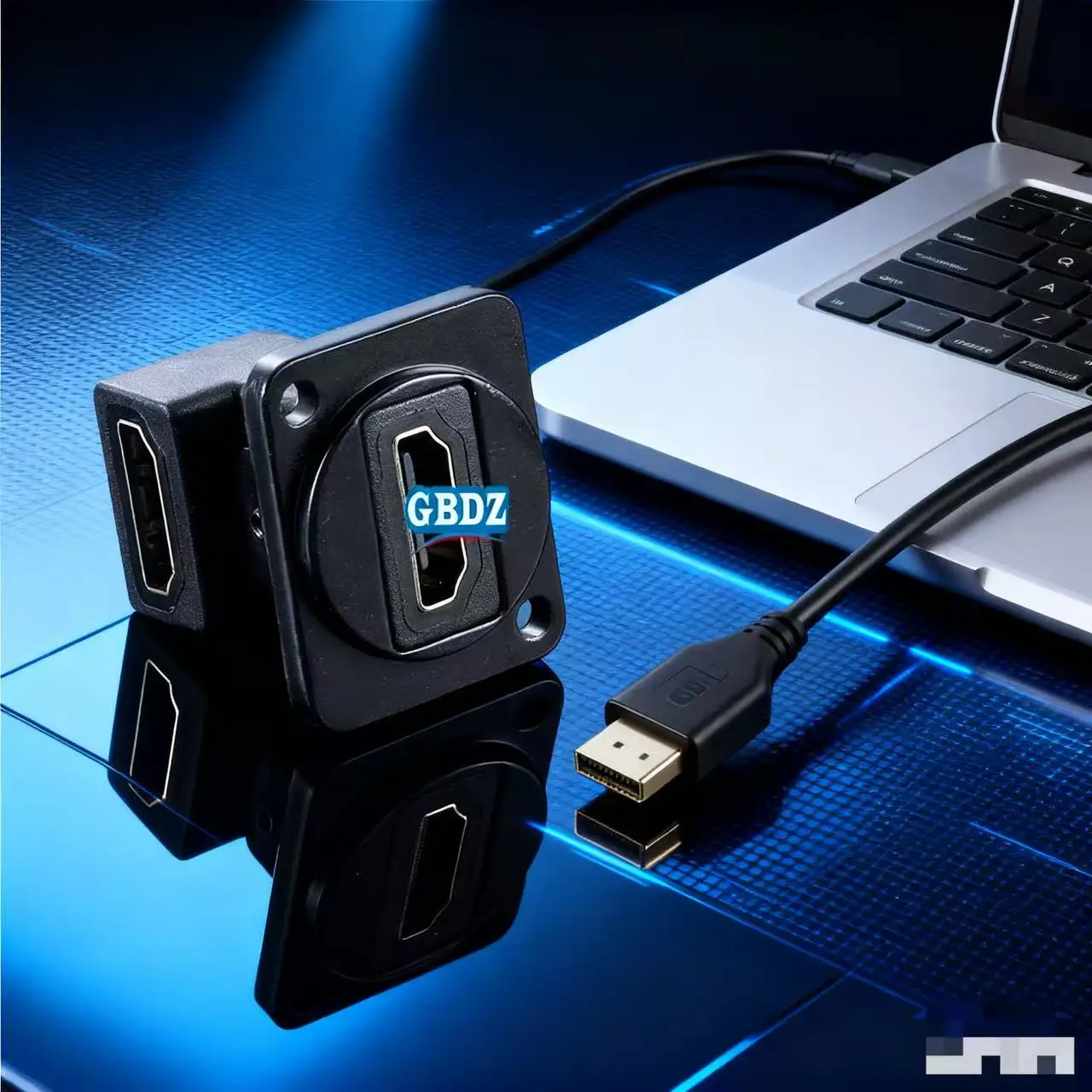 L-bend HDMI high-definition dual-channel docking  USB Socket D Type Metal Female to Female USB 2.0 Connector 86 Panel Mounting