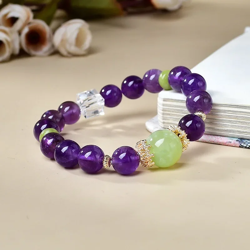 

Natural Amethyst Qingti Milk Cover Bracelet, Women's Light Luxury Lucky Fashion Bracelet, Girl Gift