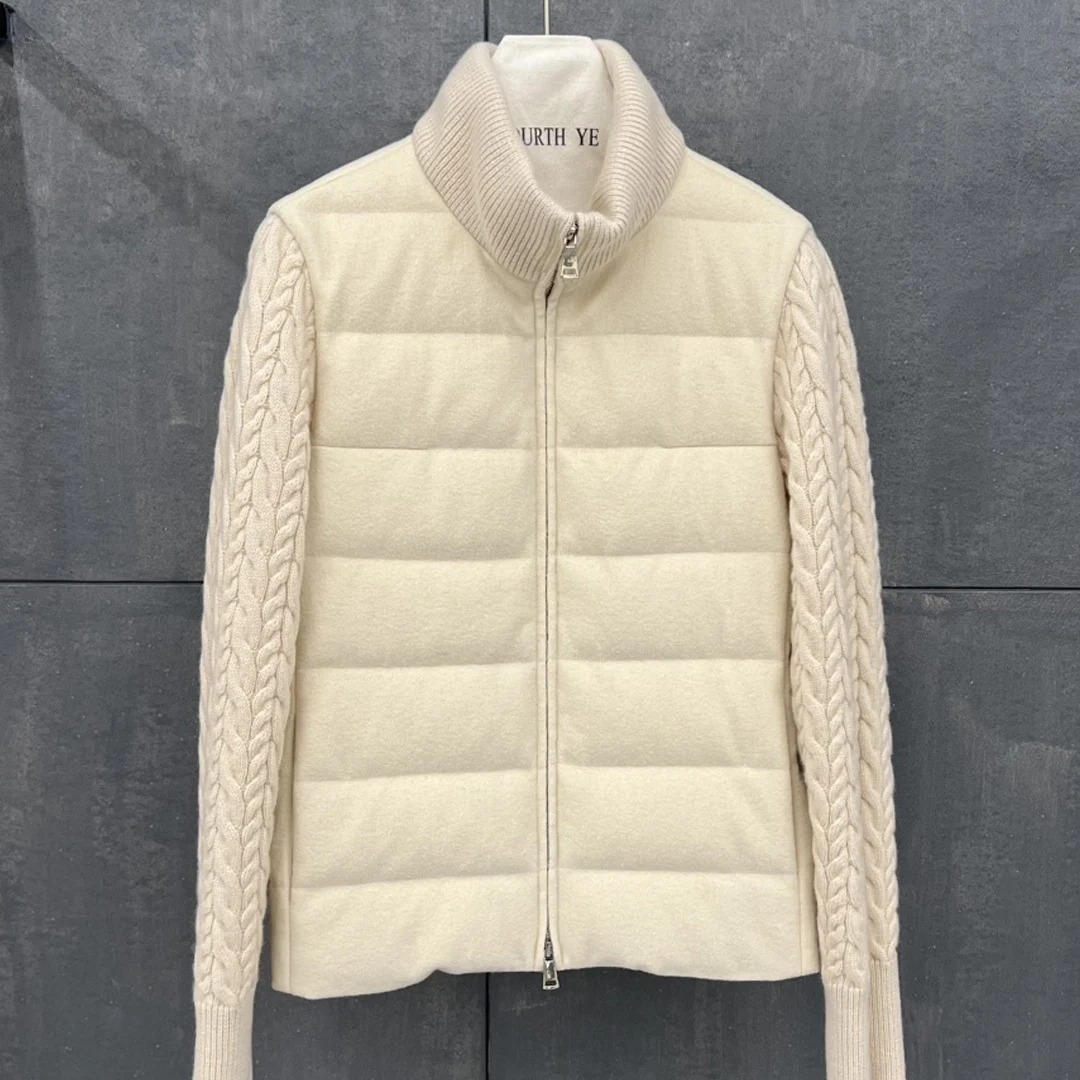 جديد خريف/شتاء عالي الجودة، عصري، كاجوال 90% سترة أوزة للنساء 10% كشمير، 90% صوف