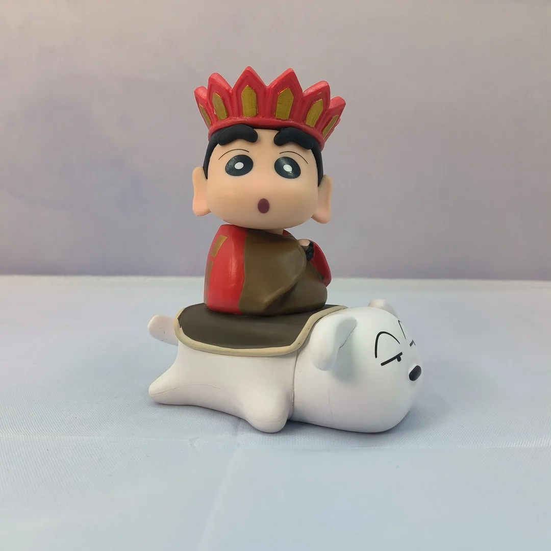 Crayon Shin-chan Cos Tang Monk Rding A White Loong Horse Xiaobai Jigong Buddha Car Ornament Animation Creative Hand Figure, nuevo