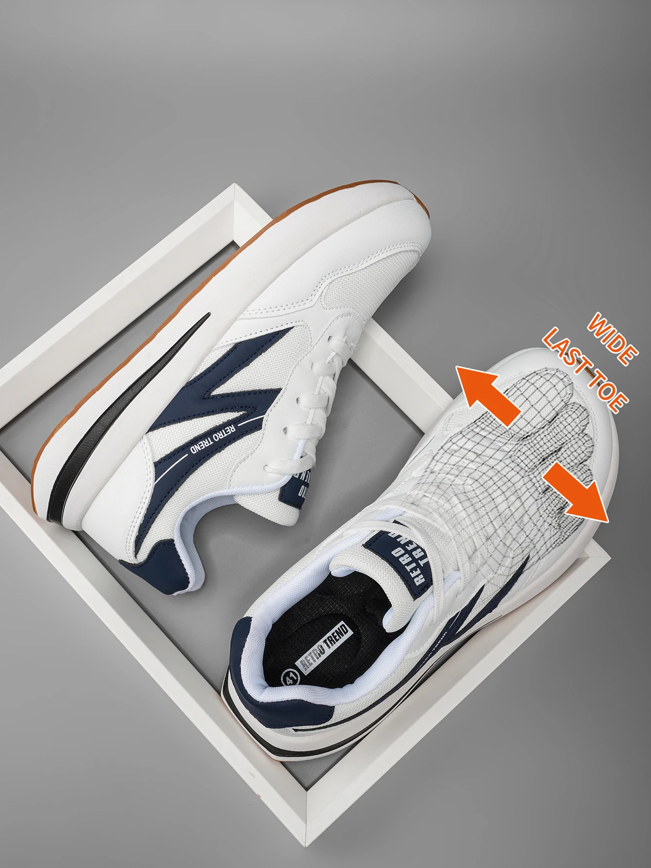 Men's Wide-Last Large Size Sports Shoes Outdoor Hiking Running Casual Versatile Fashionable Training Shoes for Couple