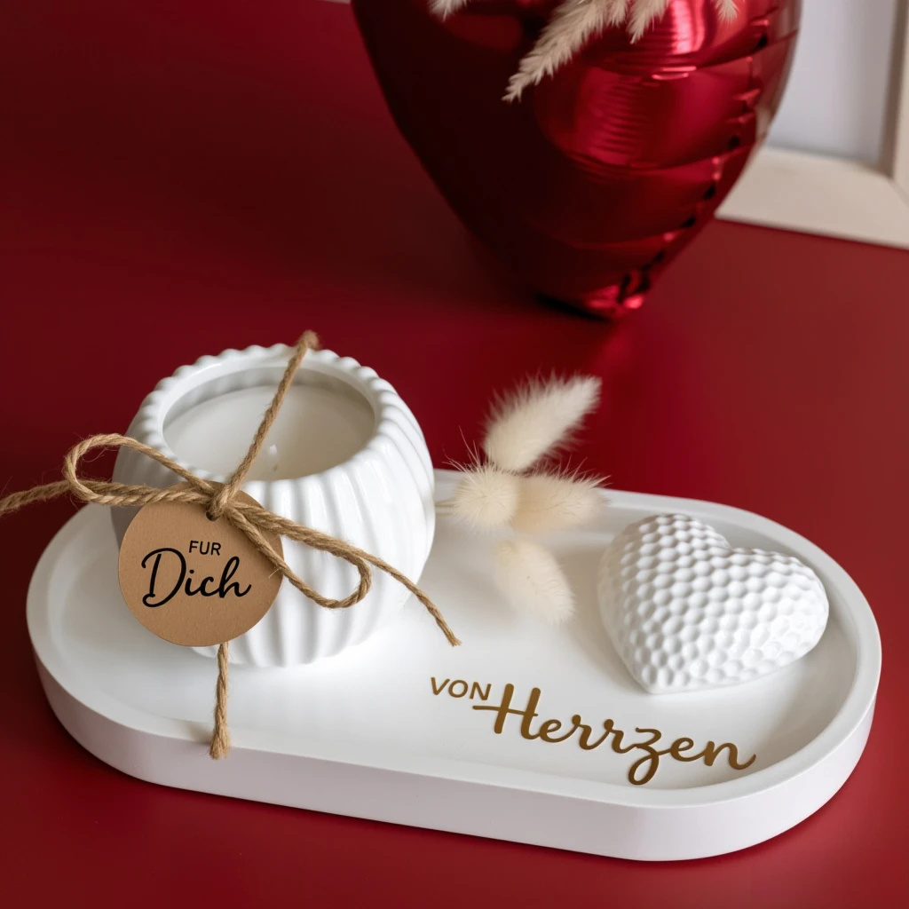 Silikonformen-Set mit drei Designs: gestreifte Kerzenhalter, blumenförmige Herzkerzen und dekorative Teller für die Heimdekoration. – Detail 1