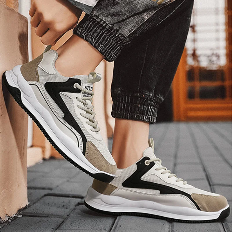 Oulylan Male Practical Trendy Running Footwear Men Non-slip Mesh Breathable Shoes Summer Vintage Daily Comfort Versatile Sneaker