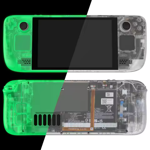 eXtremeRate Glow in Dark - Green DIY Replacement Shell Case Cover for Steam Deck LCD or OLED (Select Your Model)