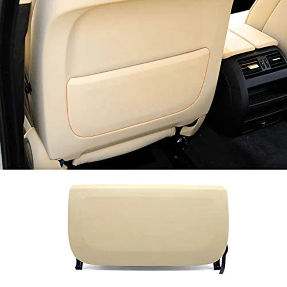 Seat Backrest Pocket Cover PU Leather Seat Back Storage Pocket Panel Cover for BMW 5/7 Series F10 F11 F07 F01 F02 Beige