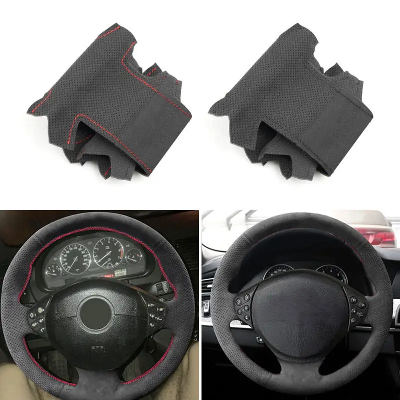 

For BMW M Sport E36 1996-2000 E39 1995-2001 Z3 M E36/7 M3 E36 3-Spoke Car Accessories Steering Wheel Cover Suede Leather Trim