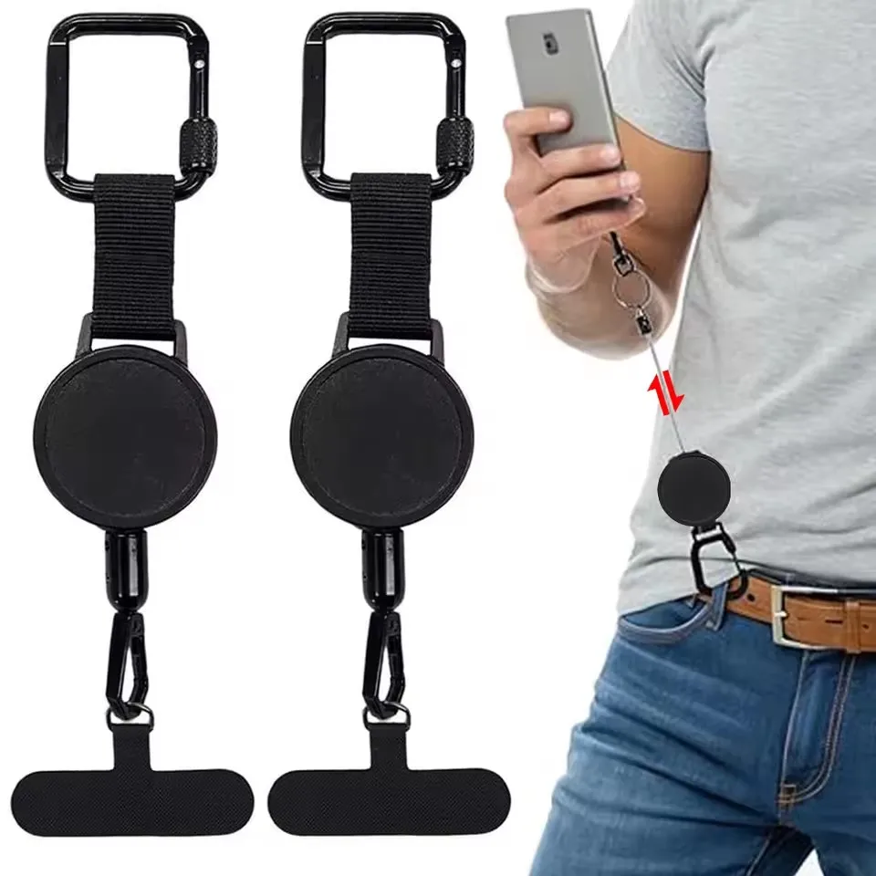 AliExpress Retractable Anti-Theft Phone Holder Smartphone Safety Lanyard Stra with Carabiner Anti-Drop Harness for Hiking Cycling Climbing