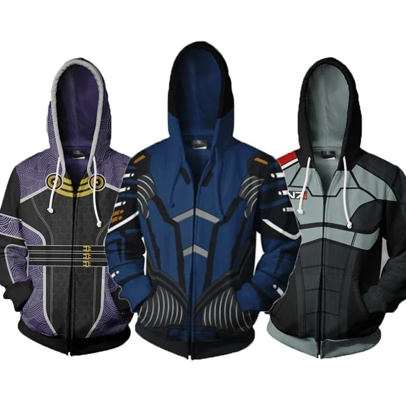 HAni 2025 Game Mass Effect Jacket Clothing Clothes N7 Full Zipper Mens Hoodie Sweatshirt Male Hoodies Coat Tops Autumn Long ☆★ww
