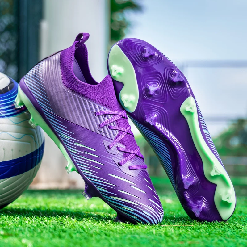 

Men's Football Boots Outdoor FG Grass Cleats Futsal Sneakers Women Comfortable Turf Football Shoes Ultralight Soccer Spiked Shoe