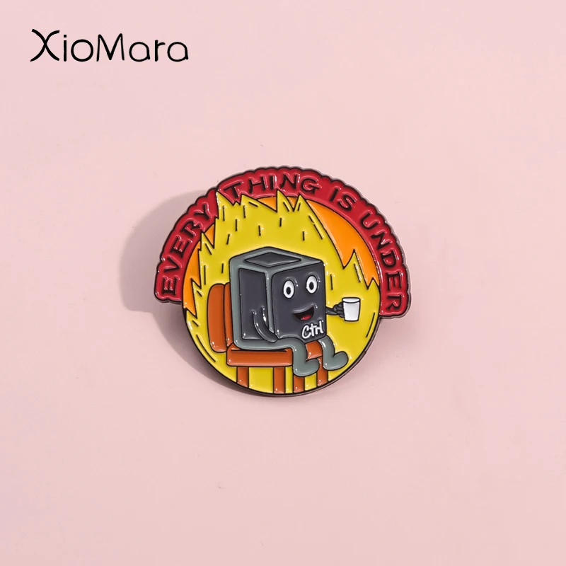 Everything Is Under Ctrl Enamel Pins Computer Keyboard Shortcuts Brooches Lapel Badges Jewelry Gift For Funny Friends