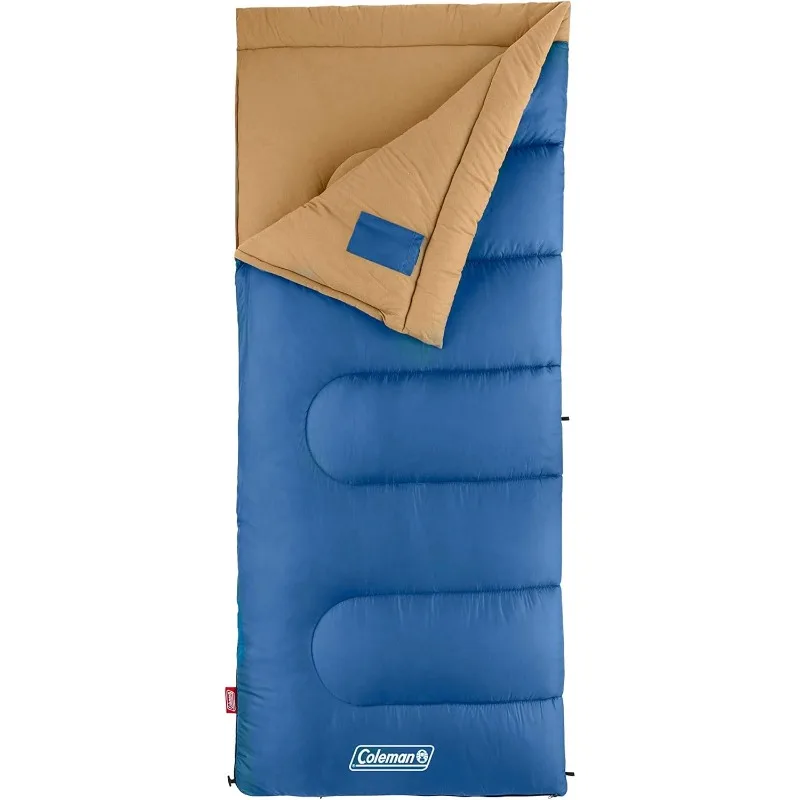 

Coleman Brazos 20°F/30°F Adult Sleeping Bag, Cool-Weather Sleeping Bag with No-Snag Zipper & Stuff Sack, Machine Washable