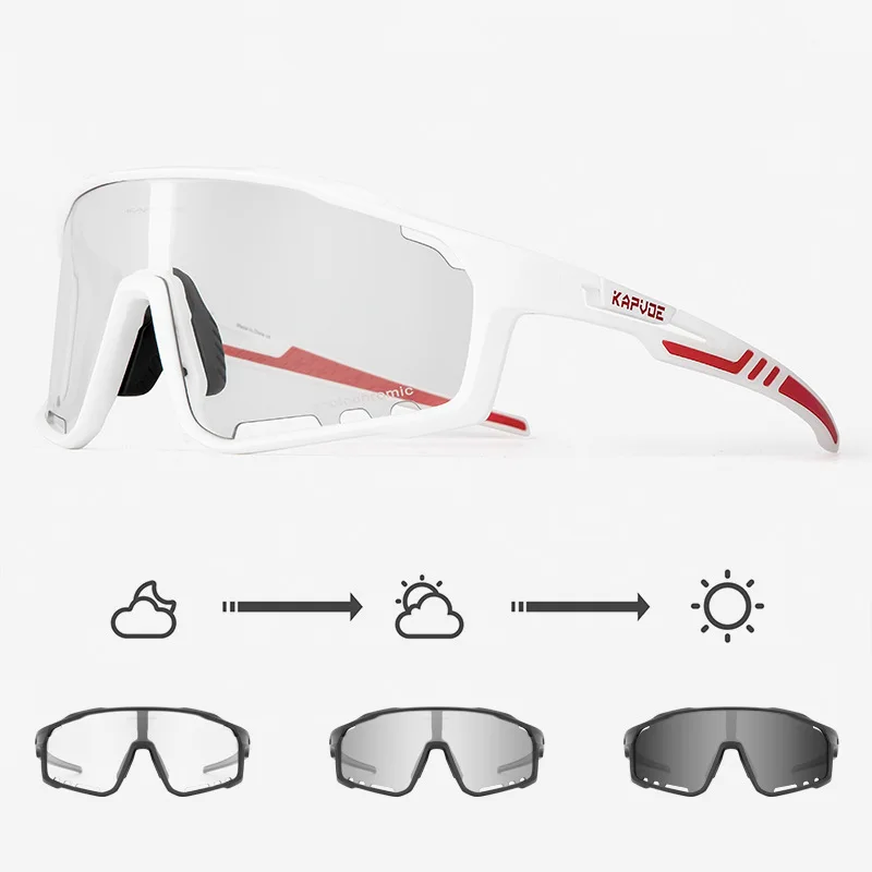 NONE Photochrome 2025, Radfahren Brille Männer Frauen Sport Laufsport Angeln Brillen MTB Rennrad Verfärbung Brille Fahrrad Sonnenbrille 3