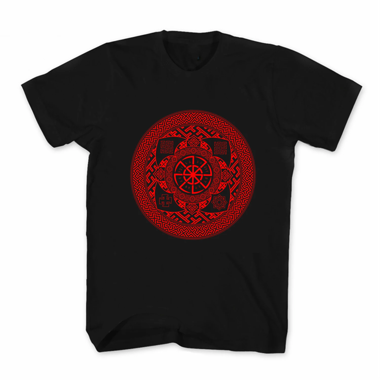 Double Kolovrat Slavic God Symbol T-Shirt. Summer Cotton Short Sleeve O-Neck Mens T Shirt New S-3XL