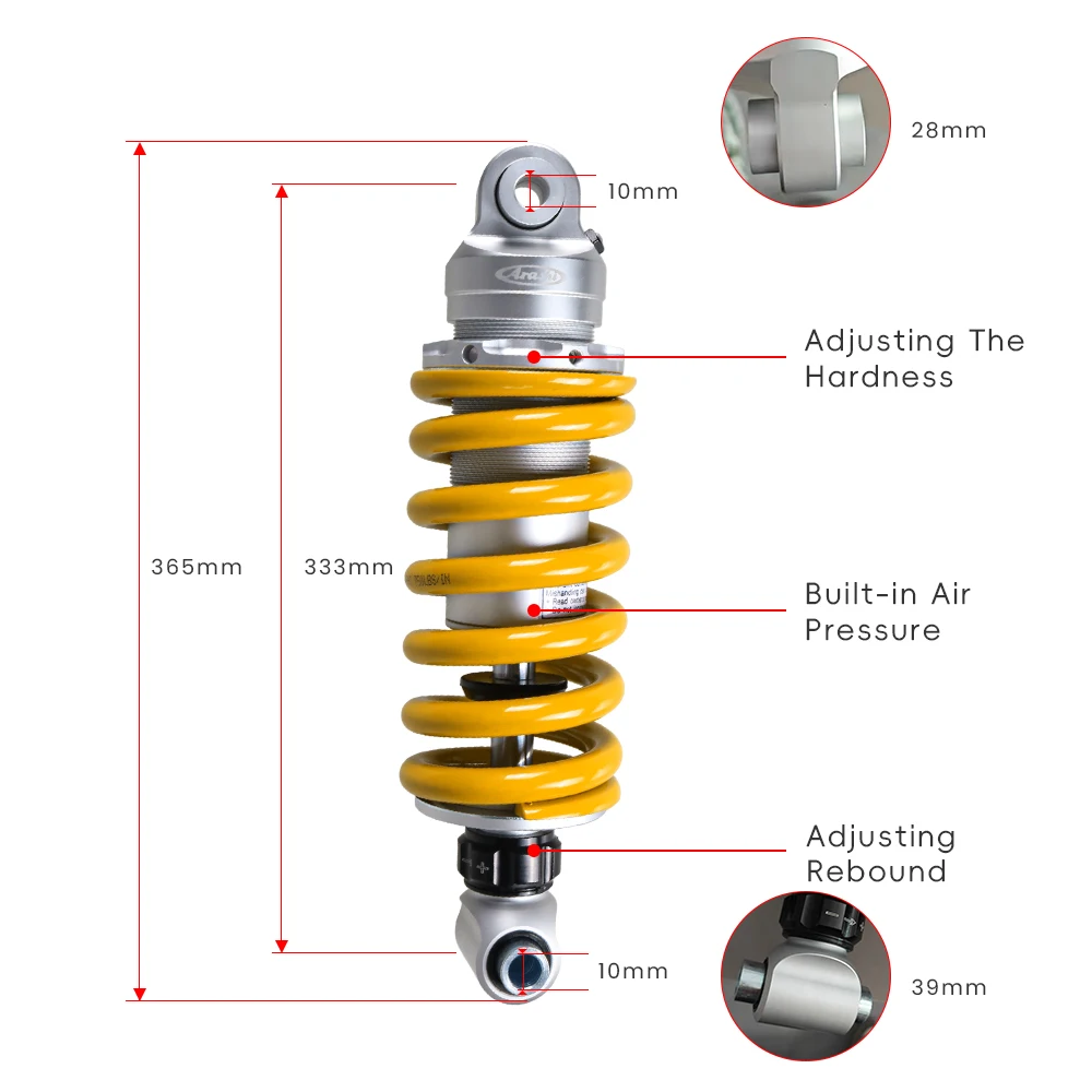 For HONDA CBR650R/CB650R Motorcycle Rear Shock Absorber Adjustable Damping Preload Suspension