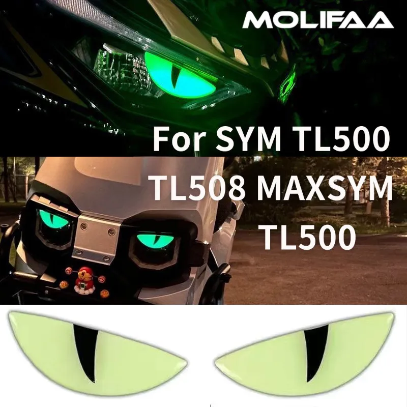 

Для SYM TL500 TL508 MAXSYM TL500 наклейки на крышку фар мотоциклетная наклейка на переднюю лампу 3D светящиеся аксессуары «кошачий глаз»