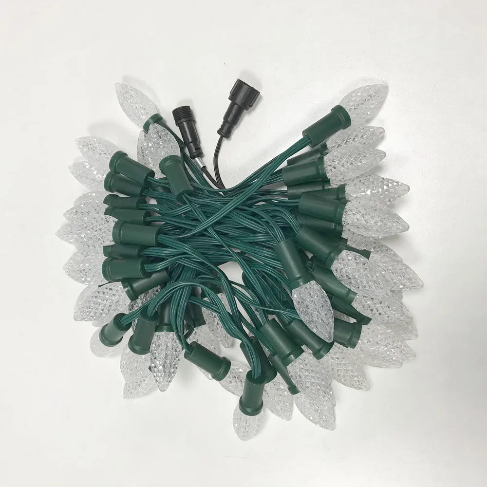 Free Shipping Addressable RGB Full Color C7 DC12V WS2811 LED Christmas Pixel String Light