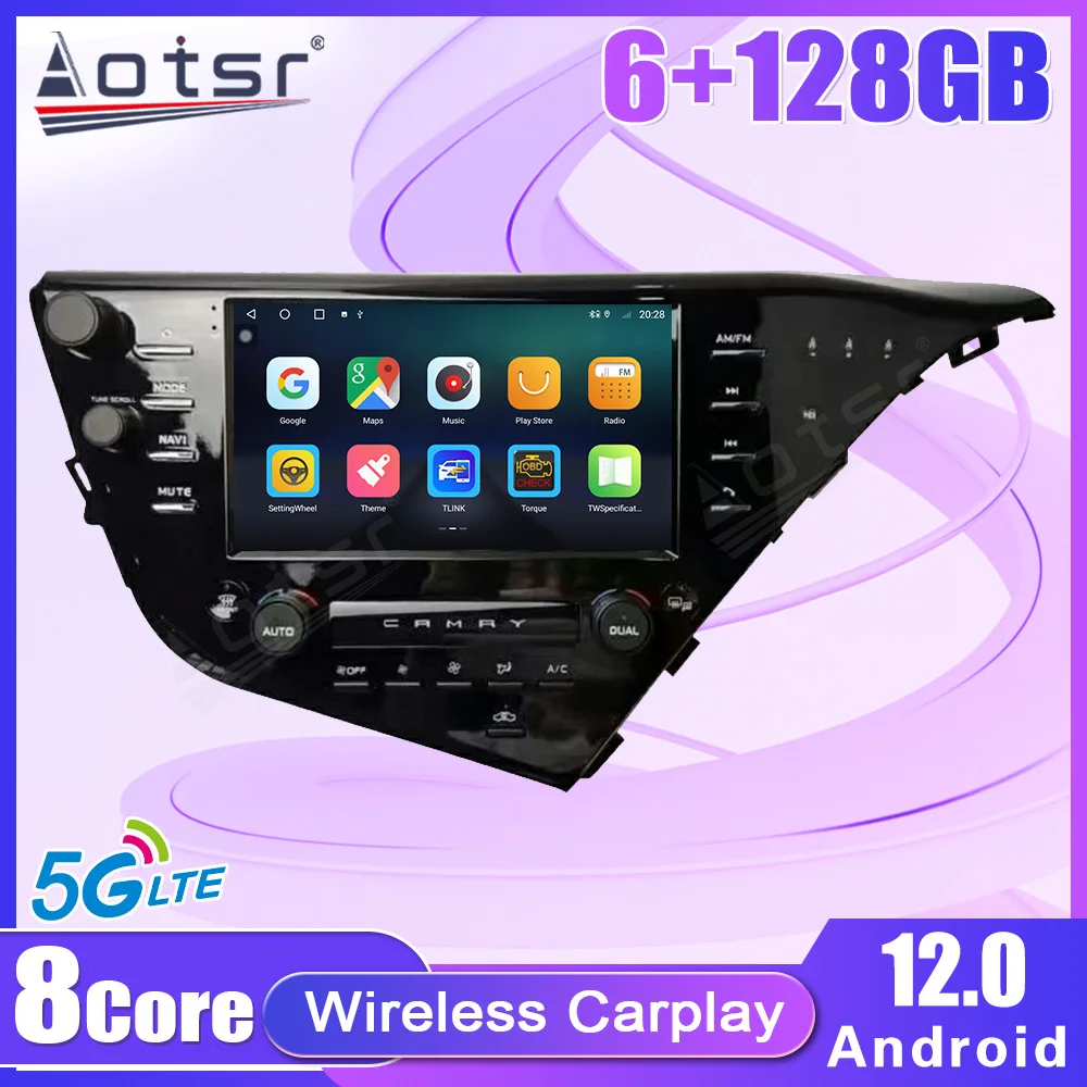 Original Screen For Toyota Camry 2018-2020 Android Car Radio  GPS Auto Navi Audio Video Multimedia Carplay Play Stereo Head Unit