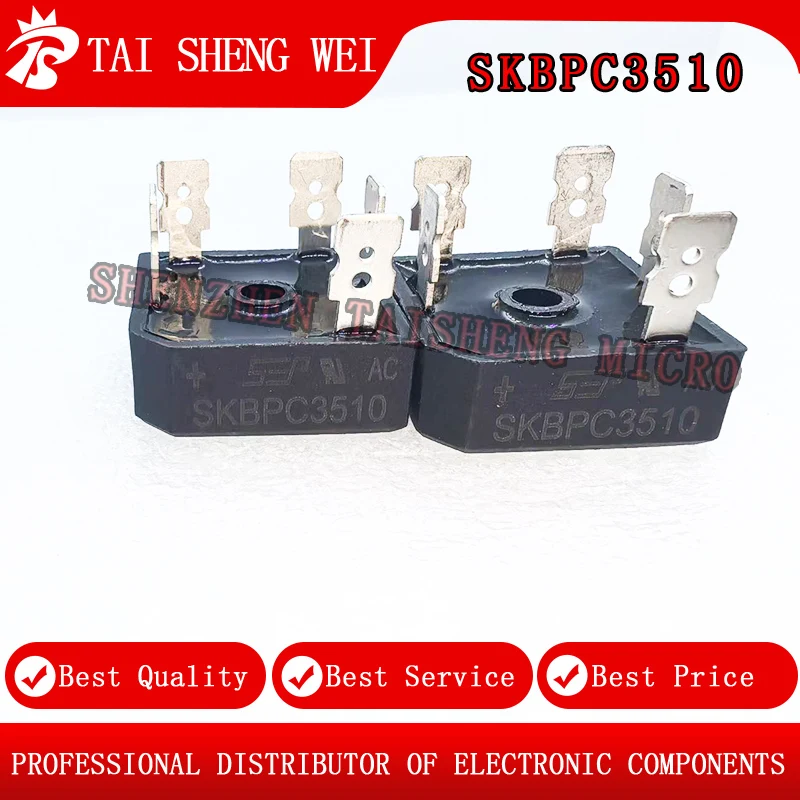 5PCS Brand New Three-phase Rectifier Bridge SKBPC3510 SKBPC 3510 35A 1000V 5-pin Inverter Bridge Stack
