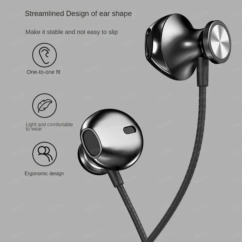 3.5mm AUX/C Type DAC Digital Chip Wired Headphone 9D Surround Sound HIFI Music Headset Sports Game Earphone for Samsung Android