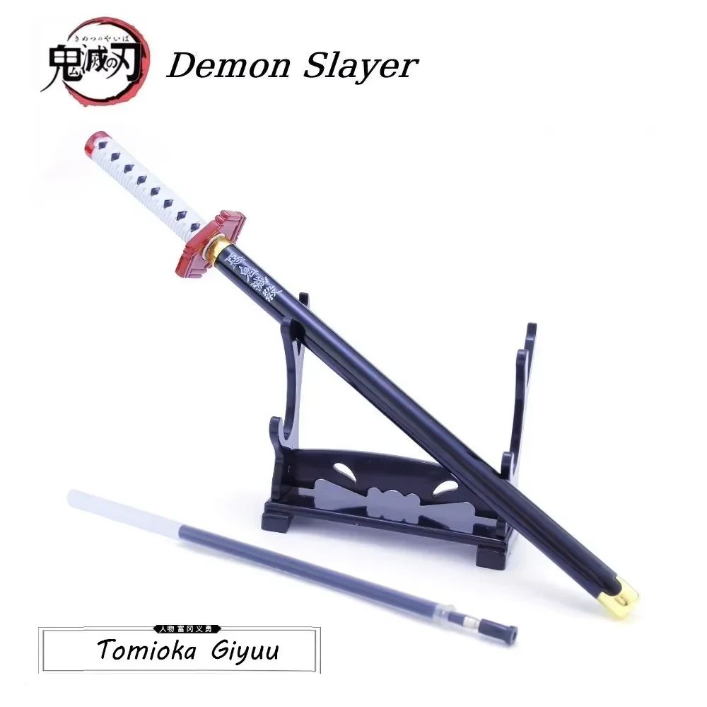 20cm New Demon Slayer Kamado Tanjirou Tomioka Giyuu Kanroji Mitsuri Signature Pen Model Weapons Desktop Display Gift Toy