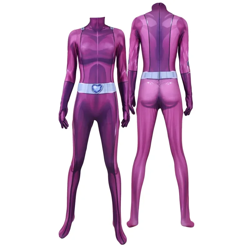 Adult Totally Spies Cosplay Costume Jumpsuit Cartoon Kid Girl Women Zentai Clover Ewing Bodysuit Christmas Alexandra Bff Clo@0Z*