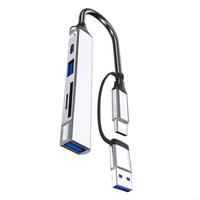 U55C USB Hub 5 in 1 USB C Hub USB C to USB 3.0 Hub Adapter with USB C Power Data Memory Card USB Extender Docking Station