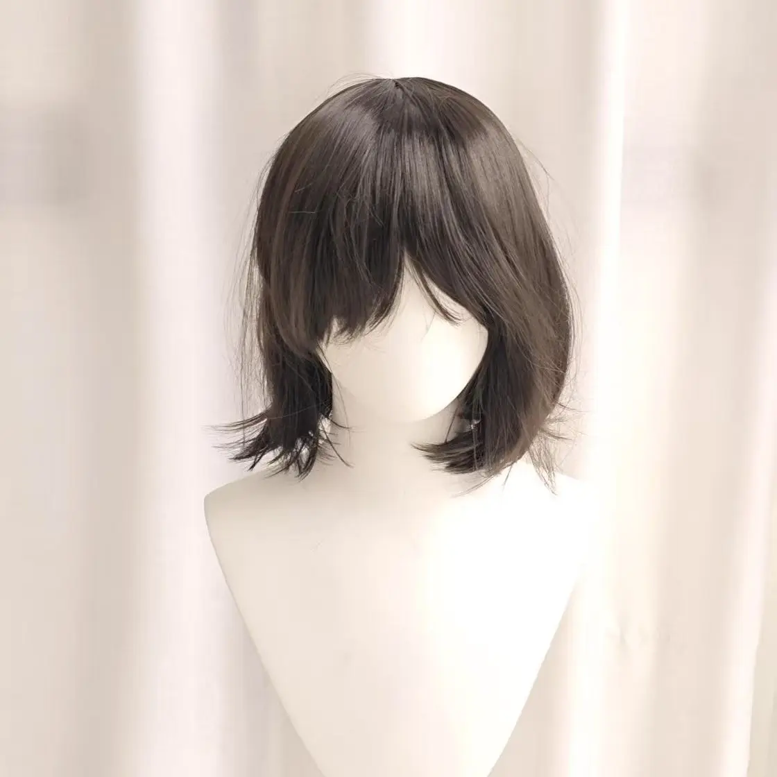 Peruca para prática de estilo de 30 cm para iniciantes |   Estremidades e franja viradas versáteis para cosplay Newbies