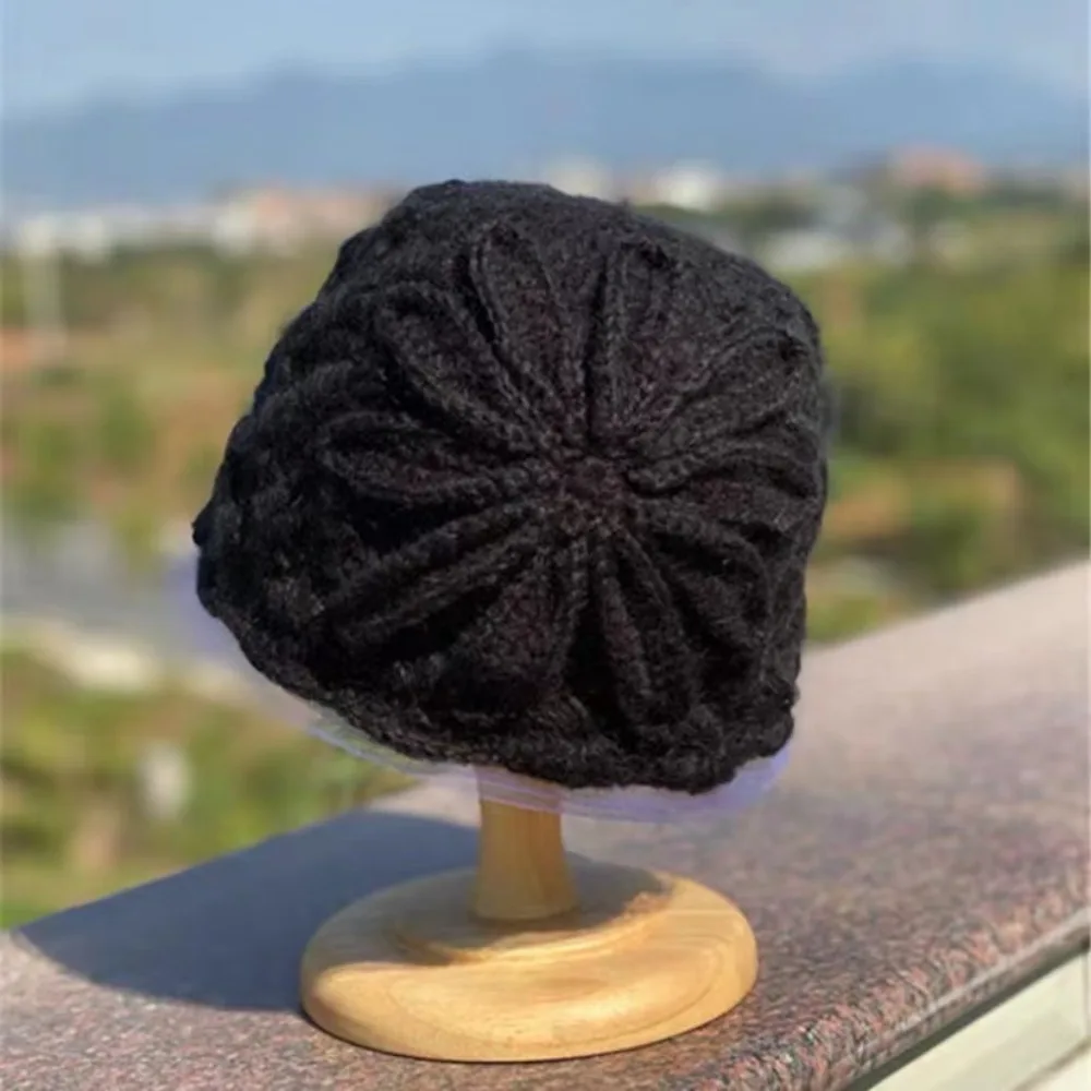 الحلو الدانتيل زهرة جوفاء تو كاب الرجعية الفني البطيخ الجلد قبعة الجوف خارج اليدوية باوتو قبعة الشعر #3