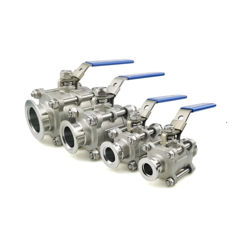 KF16 KF25 KF40 KF50 SUS304 Stainless Steel KF High Vacuum Ball Valve Quick Installation Flange Three Piece Manual Ball Valve