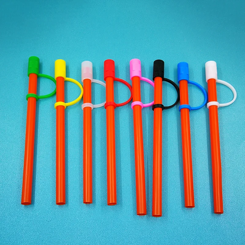 1PCS PVC Silicone Straw topper Straw Sealing Tools Drinking Dust Cap Splash Proof Plugs straw cover fit glass Cup decoration