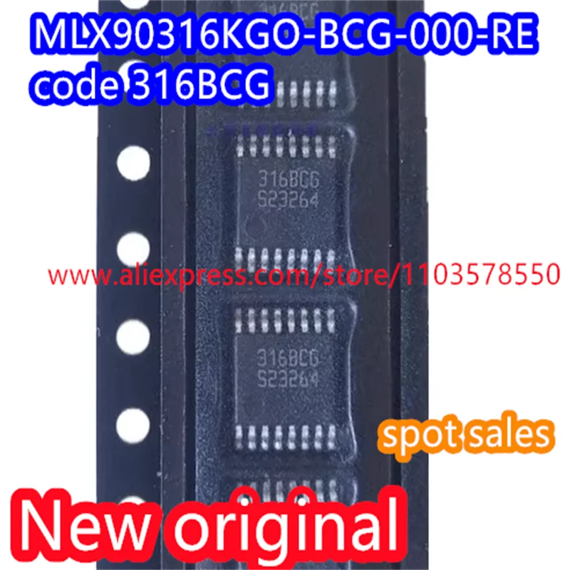 

1PCS Brand new original MLX90316KGO-BCG-000-RE MLX90316KGO code 316BCG dual channel Hall angle sensor chip TSSOP-16