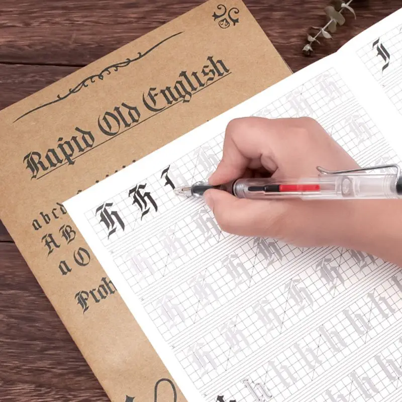 كتب الخط الإنجليزي المائل كتب التأليف القوطية الإنجليزية غمس القلم الصلب ممارسة السكتة الدماغية الطلب كتب الممارسة الراديكية
