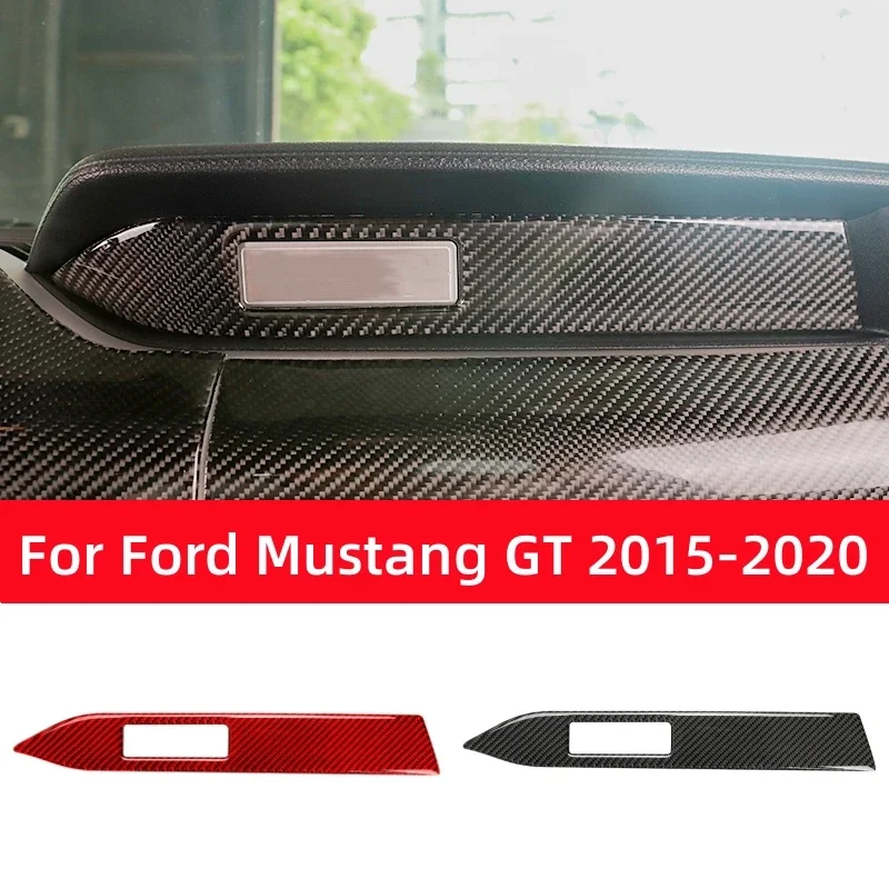 For Ford Mustang 2015 - 2021 Car Accessories Carbon Fiber Interior Car Dashboard Decoration Strip Sticker Car Styling Trim Cover