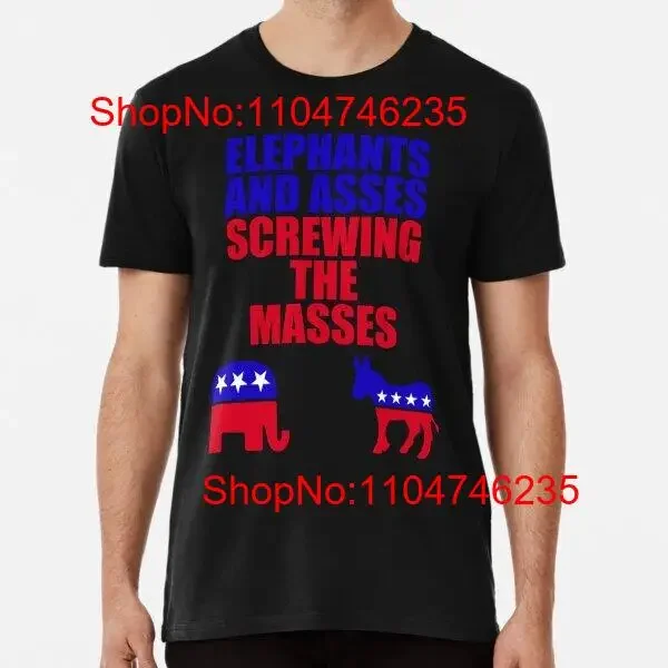 Elefanten-Asses Screwing the Masses Premium-T-Shirt S 5XL Vintage Washed Unisex homme Leicht Top für den täglichen Gebrauch Weich