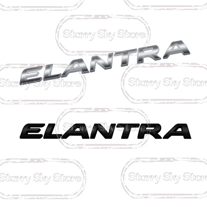 For Elantra Lettering Emblem I30 I40 I10 I20 Tucson Santa Fe Wagon Ioniq N Line Car Metal Badge Logo Body Decals Rear Sticker