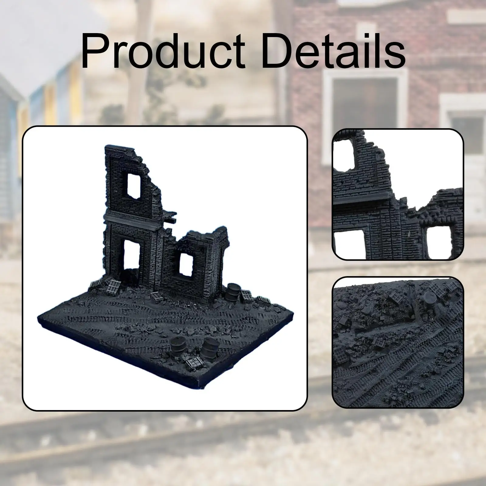 1/72 modelo de casa destripada decoração de cenário ruínas em miniatura acessório modelo diorama