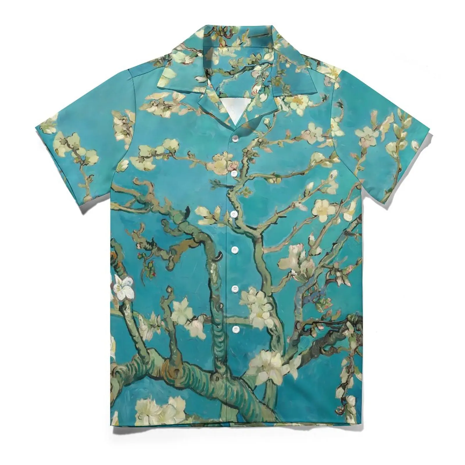 Vincent Van Gogh Beach Shirt Almond Blossom Hawaii Casual Shirts Male Stylish Blouses Short Sleeve Pattern Tops 3XL 4XL