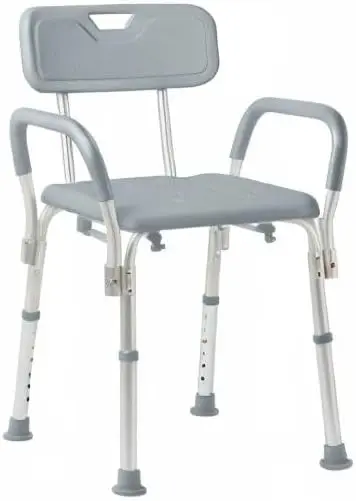 Shower Chair with Backrest and Padded Armrests - 350 lb. capacity, Bath Bench, Seat, Stool for Independent Adult, Seniors, Elderly & Disabled Patients view 8