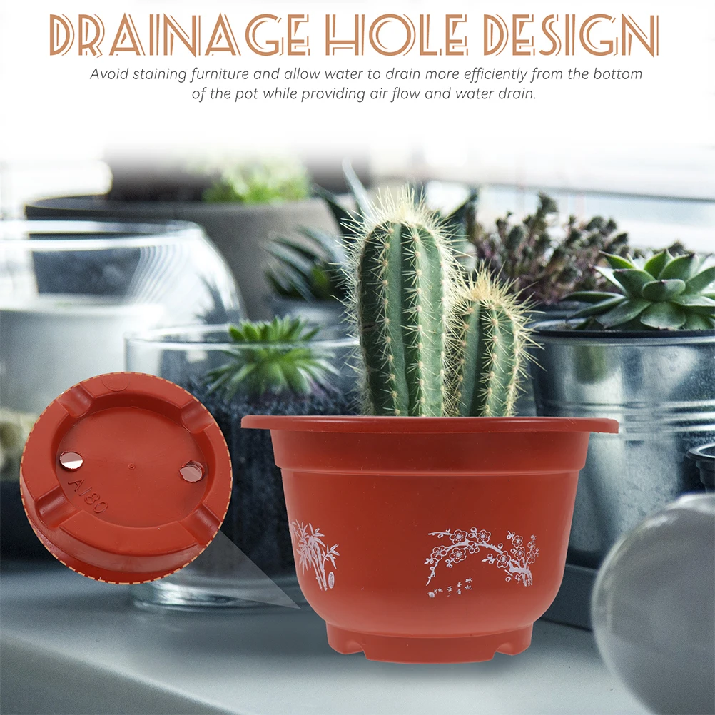 

10 Pcs Thickened Flower Pot Durable Plastic Planters Lightweight Small Garden Nursery Flowerpot Planter Bowls